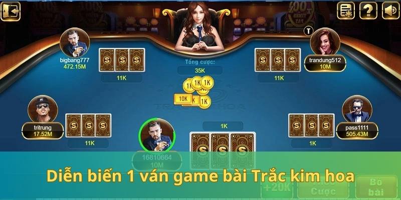 Nội dung ván cược game bài Trắc kim hoa