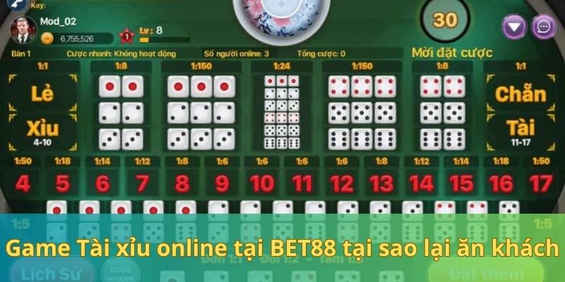 Vì sao game tài xỉu tại BET88 được yêu thích?